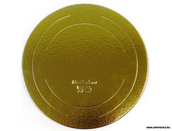 Подложка для торта усиленная Золото/Жемчуг 140 мм (толщина 3,2 мм)