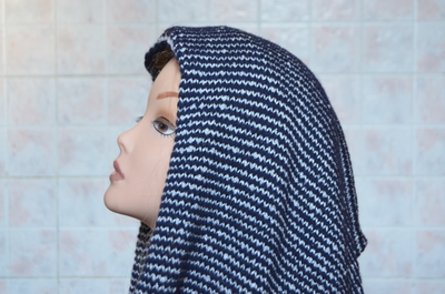 Итальянский шарф восьмерка Vizio 143 S 8 синий с белым