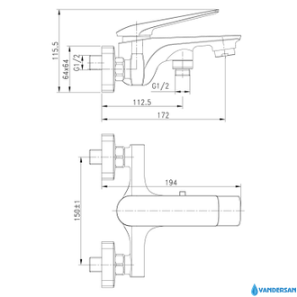 Смеситель для ванны Allegro LM5914CW