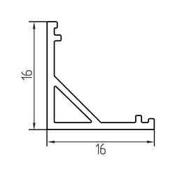 (ПРС0100) Профиль угловой алюминиевый, с экраном (без заглушек)