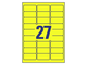 Этикетки А4 всепогодные Avery Zweckform, жёлтый полиэстер, 63.5x29.6мм, 27шт/л, L6105-20