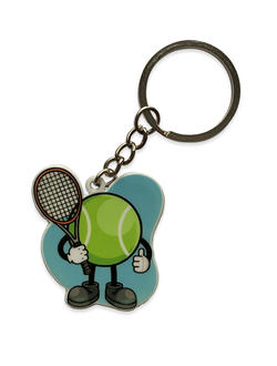 БРЕЛОК БОЛЬШОЙ ТЕННИС / ТЕННИСНЫЙ МЯЧ (МЕТАЛЛИЧЕСКИЙ ПЛОСКИЙ ДВУСТОРОННИЙ)