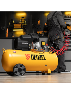 Компрессор воздушный DKV2200/100, Х-PRO 2.2 кВт, 400 л/мин, 100л Denzel