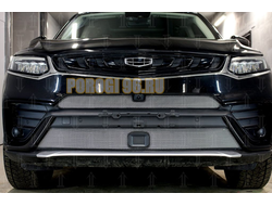 Защита радиатора для Geely Tugella 2020- chrome верх с камерой