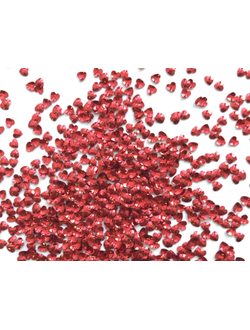 Глиттер блестки спенгл Сердце Красное "Валентинка" Металлик 3 мм 10 гр
