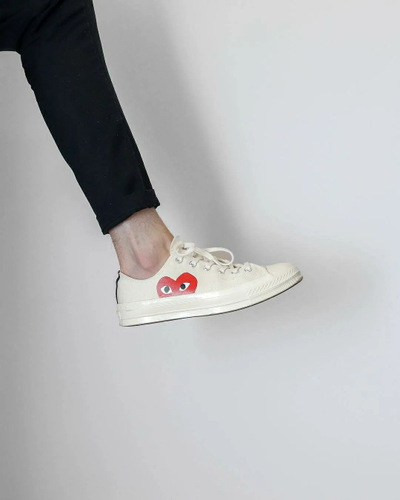 Comme de garcons white converse outlet