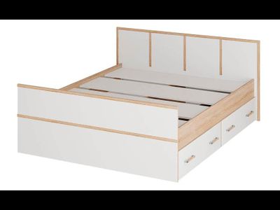 Сакура Кровать 1,6м LIGHT Дуб сонома/белый