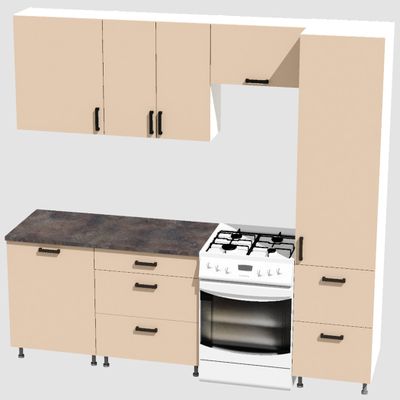 Кухня Эконом 1,8 метра с колонкой (1300х500) Цвет: Фон бежевый/Фон бежевый