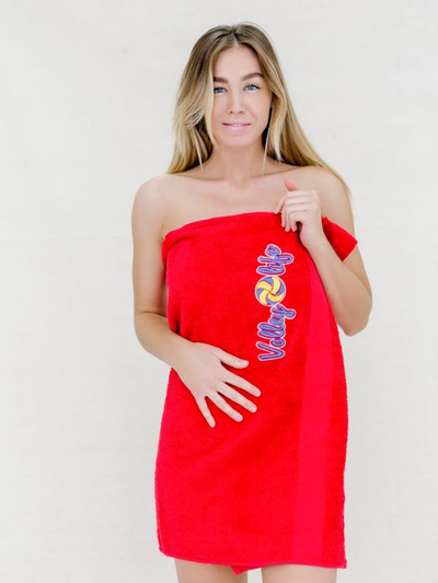 Полотенце большое красное