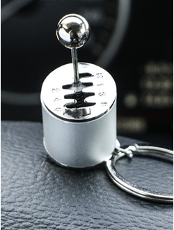 Брелок рычаг КПП, металл, СЕРЕБРО