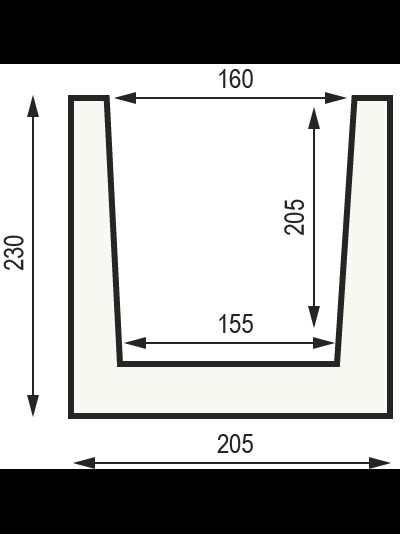 Декоративная балка из полиуретана Country Decor (UNIX) рубленая Б4 (230х205) орех