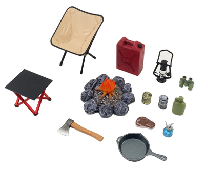 Набор аксессуаров "Кемпинг у костра" - Коллекционная ФИГУРКА 1/12 scale CAMPING EQUIPMENT (DH-E002) - DRAGON HORSE