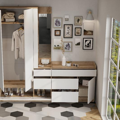 Брауни Комод  Дуб Делано/Белый