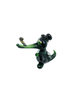 Фигурка из стекла - "Крокодил с трубкой"-2