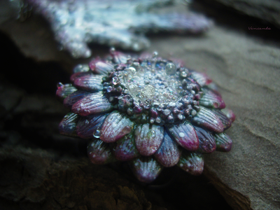 Комплект украшений из серёжек-крылышек и цветочка-кольца "Галлициниум, фея Рассветного Сада"