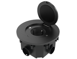 Лючок в пол круглый Fede с розеткой в комплекте, черный - FD-115-B