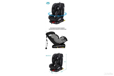Автокресло Luxmom 210 (Isofix, 0-36 кг, 0-12 лет) Темно-серый