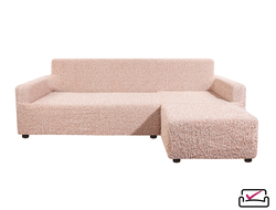 Чехол на угловой диван с правым выступом Аричиато Медитеранио бежевый. ЗАЩИТА ДЛЯ МЯГКОЙ МЕБЕЛИ ОТ ЖИВОТНЫХ. ИТАЛИЯ Бренд Еврочехол