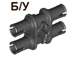 ! Б/У - Technic, Pin Double with Axle Hole, Black (32138 / 4119589) - Б/У