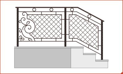 Кованое лестничное ограждение