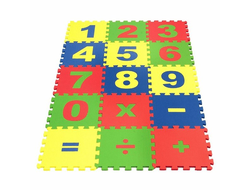 Детский коврик-пазл (Мягкий пол) Математика, пазл, 25х25 см, 15 деталей купить в Воронеже.
