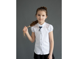БЛ-2100 Блузка на кнопках для девочки с кружевом