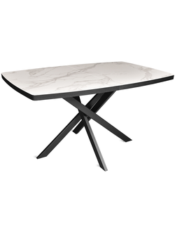 Aramis черный/керамика белый мрамор 140(+40)х90