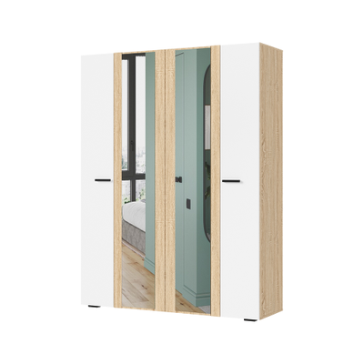 Санса ШК-04 Шкаф 4-х створчатый Сонома/Белый