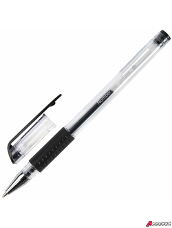 Ручка гелевая с грипом BRAUBERG «Number One», ЧЕРНАЯ, узел 0,5 мм, линия письма 0,35 мм. 141194