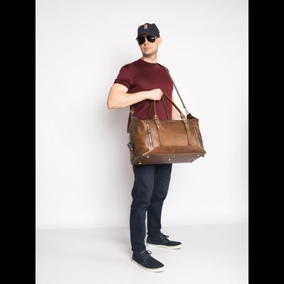Кожаная дорожная сумка Bergamo Premium brown (арт. 4048-63)
