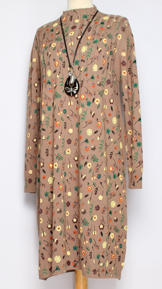 ПЛАТЬЕ БОХО хлопок "ПРОВАНС" бежевое, т.бежевое р.46-54