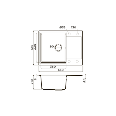 Мойка OMOIKIRI DAISEN 65T