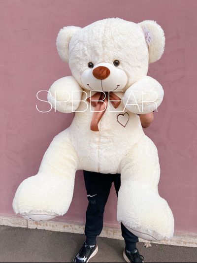 Большой плюшевый медведь 160 см бежевый Феликс