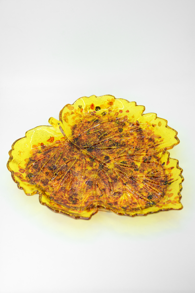 Тарелка "Лист"  блестящая