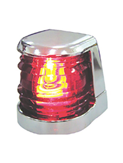 Бортовой огонь Lalizas Faros 7 31072 красный с лампой накаливания видимость 1 миля 12 В 5 Вт 112,5° для судов до 7 м в хромированном корпусе с горизонтальным креплением (на палубу)