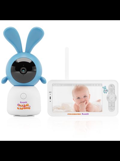 Комплект Ramili Baby RV100KROSH Крошик, Малышарики, Wi-Fi моторизированная видеоняня с креплением + монитор с диагональю 12,7 см., интерком, DVR, 2k (3Mpx)