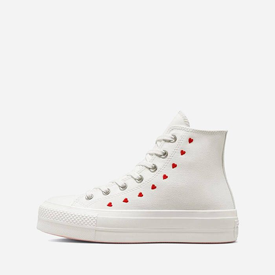 Кеды Converse Chuck Taylor Lift Love Me Heart White высокие