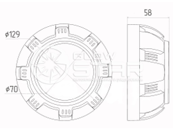 Бленда (маска) для линз №11 Touran 3.0 дюйма, 1шт