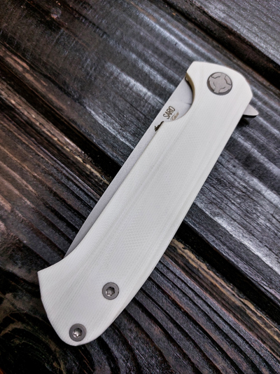 Складной нож ЧИЖ-DOUBLE рукоять G10, цвет белый