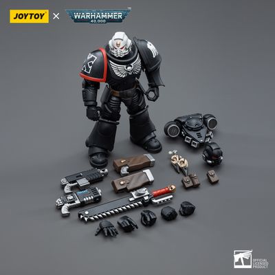 Сержант-интерцессор Гвардии Ворона (Warhammer 40k) - КОЛЛЕКЦИОННАЯ ФИГУРКА 1/18 Raven Guard Intercessors Sergeant Ashan (JT4584) - JOYTOY