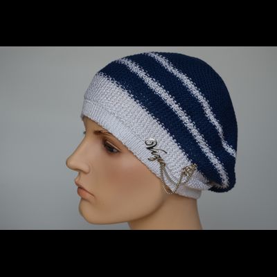 Берет в полоску Vizio 5038 синий с белым