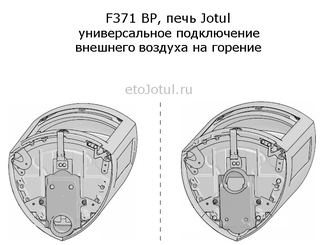 Установка печи Jotul F371 Advance BP с подключением внешнего воздуха