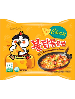 Лапша Samyang Hot Chicken flavor Ramen Cheese со вкусом курицы и сыра острая 140 гр