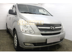 Защита радиатора Hyundai Starex H1 II 2007-2015 (3 части) black верх