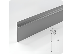 Теневой плинтус с подсветкой ПО-192 Серебро матовое