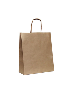 Пакет бумажный с крученой ручкой (крафт), 220*120*250мм