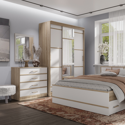 Сакура Комод Дуб сонома/белый ш850хв866хг504