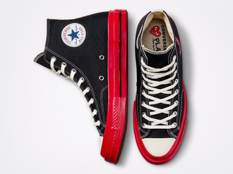 КЕДЫ CONVERSE X PLAY COMME DES GARCONS КРАСНЫЕ ВЫСОКИЕ