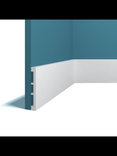 Плинтус напольный Перфект Plus P75, из дюрополимера, влагостойкий, под покраску, 2 метра