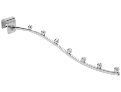 U135 Крючок d-7мм волнообразный хром 7 шариков на овальную-прямоугольную трубу универсальный L=290 мм